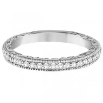 Filigree Halo Engagement Ring & Wedding Band Platinum (0.50ct.)