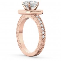 Milgrain Square Halo Diamond Engagement Ring 18kt Rose Gold (0.32ct.)