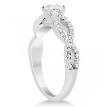 Diamond Twist Infinity Engagement Ring Setting 18k White Gold (0.40ct)