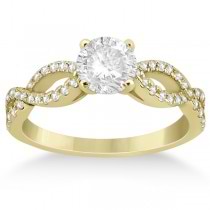 Diamond Twist Infinity Engagement Ring Setting 18k Yellow Gold (0.40ct)