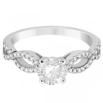 Diamond Twist Infinity Engagement Ring Setting Platinum (0.40ct)