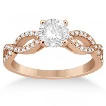 Infinity Twist Diamond Ring with Band Setting 14K Rose Gold (0.60ct)