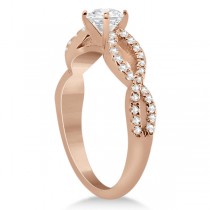 Infinity Twist Diamond Ring with Band Setting 14K Rose Gold (0.60ct)