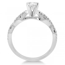 Infinity Twist Diamond Ring with Band Setting 18k White Gold (0.60ct)