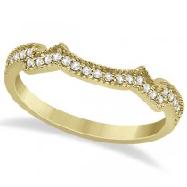 Butterfly Milgrain Diamond Ring & Wedding Band 14K Yellow Gold (0.40ct)