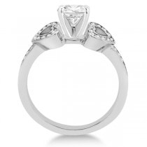 Heart to Heart Diamond Engagement Ring Setting 14K White Gold (0.17ct)