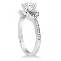 Heart to Heart Diamond Engagement Ring Set 18k White Gold (0.17ct)