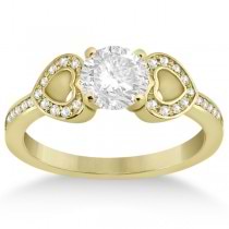 Heart to Heart Diamond Engagement Ring Set 18k Yellow Gold(0.17ct)