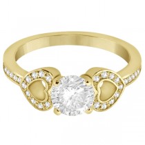 Heart to Heart Diamond Engagement Ring Set 18k Yellow Gold(0.17ct)