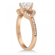 Heart Diamond Engagement Ring & Wedding Band  14K Rose Gold (0.33ct)