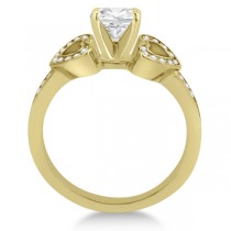 Heart Diamond Engagement Ring & Wedding Band 14K Yellow Gold (0.33ct)