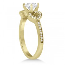 Heart Diamond Engagement Ring & Wedding Band 18k Yellow Gold (0.33ct)