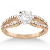 Cathedral Split Shank Diamond Engagement Ring 14K Rose Gold (0.23ct)