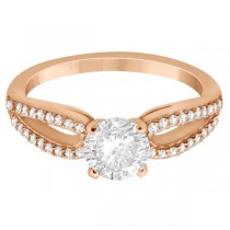 Cathedral Split Shank Diamond Engagement Ring 14K Rose Gold (0.23ct)