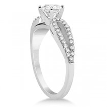 Cathedral Split Shank Diamond Engagement Ring 14K White Gold (0.23ct)