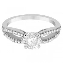 Cathedral Split Shank Diamond Engagement Ring 14K White Gold (0.23ct)