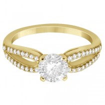 Cathedral Split Shank Diamond Engagement Ring 14K Yellow Gold (0.23ct)
