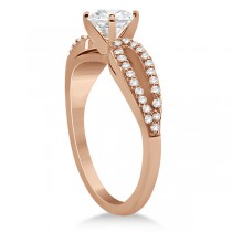 Cathedral Split Shank Diamond Engagement Ring 18K Rose Gold (0.23ct)