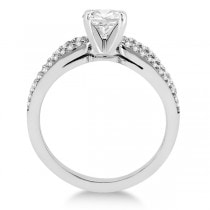 Cathedral Split Shank Diamond Engagement Ring 18K White Gold (0.23ct)