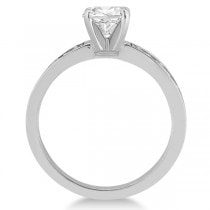 Carved Cross Solitaire Engagement Ring Setting in 14K White Gold