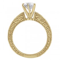 0.20ct Vintage Style Diamond Engagement Ring Setting 14k Yellow Gold
