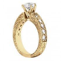 0.20ct Vintage Style Diamond Engagement Ring Setting 14k Yellow Gold