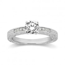 0.20ct Antique Style Diamond Engagement Ring Setting 18k White Gold