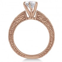 Vintage Heirloom Round Diamond Engagement Ring 18k Rose Gold (1.75ct)