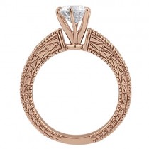 Antique Diamond Engagement Ring & Wedding Band 14k Rose Gold (1.70ct)