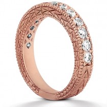 Antique Diamond Engagement Ring & Wedding Band 14k Rose Gold (1.70ct)