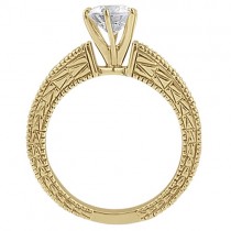 Antique Diamond Engagement Ring & Wedding Band 14k Yellow Gold (1.70ct)