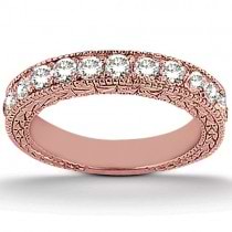 Antique Diamond Engagement Ring & Wedding Band 18k Rose Gold (1.70ct)