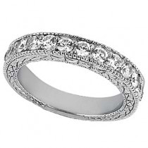 Antique Round Diamond Engagement Bridal Set Platinum (4.41ct)
