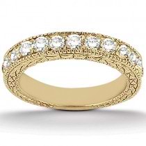Antique Round Diamond Engagement Bridal Set 14k Yellow Gold (1.91ct)