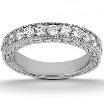 Antique Diamond Engagement Ring & Wedding Band Palladium (1.70ct)