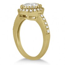 Pave Halo Diamond Engagement Ring Setting 14k Yellow Gold (0.35ct)