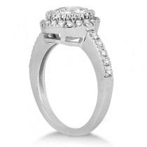 Pave Halo Diamond Engagement Ring Setting Palladium (0.35ct)