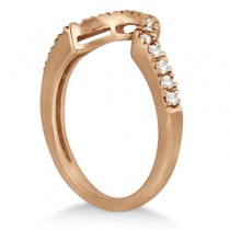 Halo Engagement Ring & Matching Wedding Band 14k Rose Gold (0.55ct)