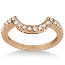 Pave Curved Diamond Wedding Band 14k Rose Gold (0.20ct)