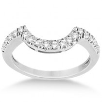 Pave Curved Diamond Wedding Band 14k White Gold (0.20ct)