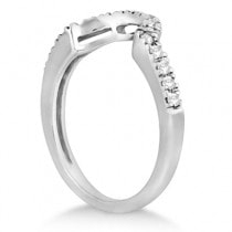 Pave Curved Diamond Wedding Band 18k White Gold (0.20ct)