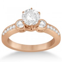 Bezel Set Three-Stone Diamond Engagement Ring 14k Rose Gold (0.50ct)