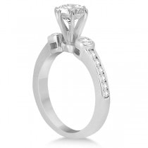 Bezel Set Three-Stone Diamond Engagement Ring 18k W. Gold (0.50ct)