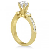 3 Stone Bezel Set Diamond Ring & Band Bridal Set 18k Y. Gold (1.08ct)