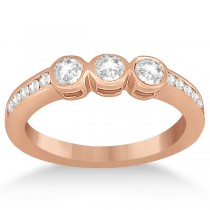Bezel & Channel Set Diamond Wedding Ring Band 14k Rose Gold (0.60ct)