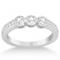 Bezel & Channel Set Diamond Wedding Ring Band 14k White Gold (0.60ct)