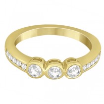 Bezel & Channel Set Diamond Wedding Ring Band 14k Yellow Gold (0.60ct)