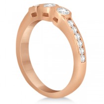 Bezel & Channel Set Diamond Wedding Ring Band 18k Rose Gold (0.60ct)