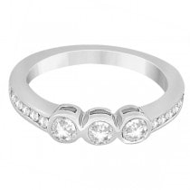Bezel & Channel Set Diamond Wedding Ring Band in Palladium (0.60ct)