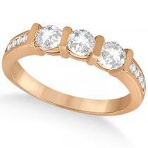Channel & Bar-Set 3-Stone Diamond Bridal Set 14k Rose Gold (1.40ct)